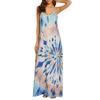 Women Summer Casual Floral Printed Bohemian Floral Long Dress With Pockets