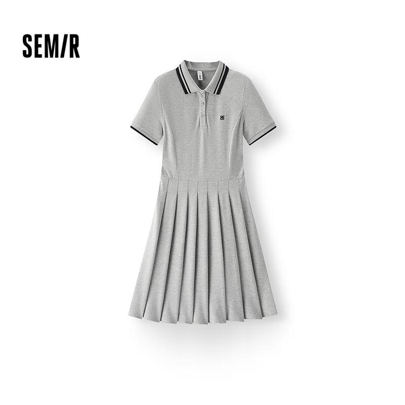 Semir Women s Color-Block Polo Neck Pleated Dress XL