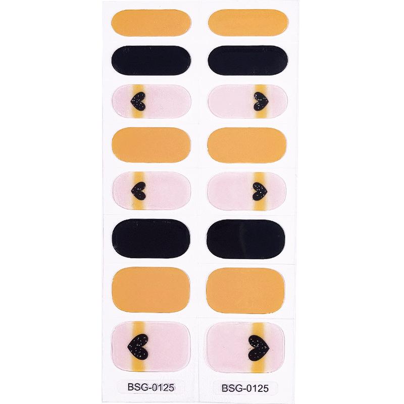 Gel Nail Sticker New Gold Color Semi-baked Nail Sticker Decoration