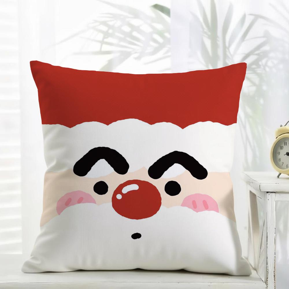 Classic Casual Daily Merry Christmas Art Cushion Cover Daily Washable Linen Pillowcase Soft For Sofa Bed Home Room Decor