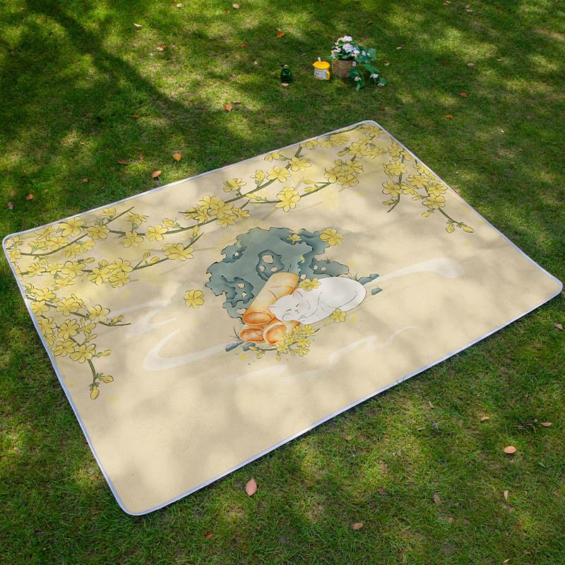 Little Adventurer Picnic Mat Moisture-proof Mat Picnic Cartoon Outing Puppy Spring Outing Portable Waterproof Insulated Lawn Mat