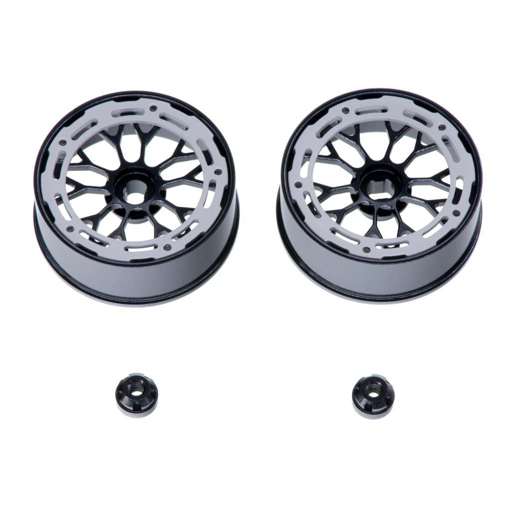 LS Studio Kyosho MRD ZERO AWD RWD RC Car Aluminum Wheels Drift Tires of AL13 22MM Edge P.D Mini-Z 1/24, 1/27, 1/28 (Set 2) LS-WH-05 (Silver N+1)