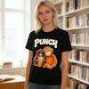 Koszulkę z krótkim rękawem Monkey Punch z okrągłym dekoltem, casualową koszulkę z uroczym wzorem małpy i orangutana, dla mężczyzn i kobiet, do noszenia na co dzień na ulicy