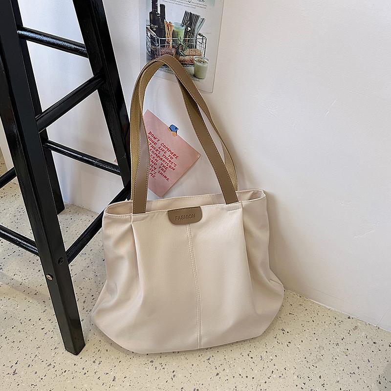 Stylish Large Capacity Canvas Tote Bag For Women In Black White And Khaki Ideal For College Students