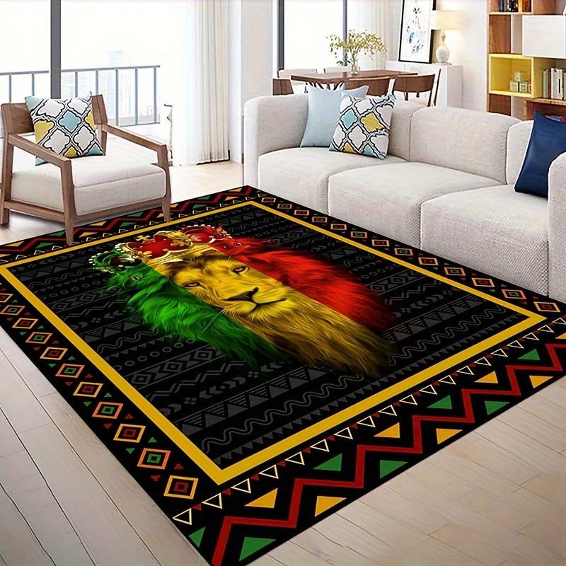 Lion King Print Area Rugs Modern African Animal Floor Mat Bathroom Kitchen Carpet Living Rooms Bedrooms Home Office Decoration