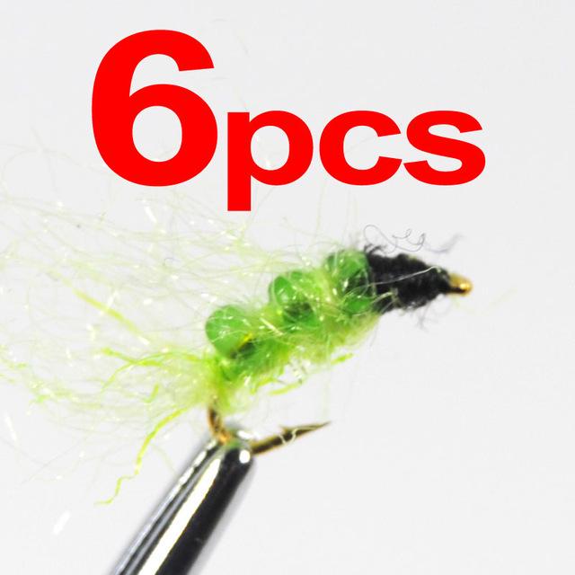 

Стеклянные бусины Caddis, личинка, куколка, нимфа, мухи, форель, приманки для ловли форели, размер 14, зеленый и оранжевый цвет