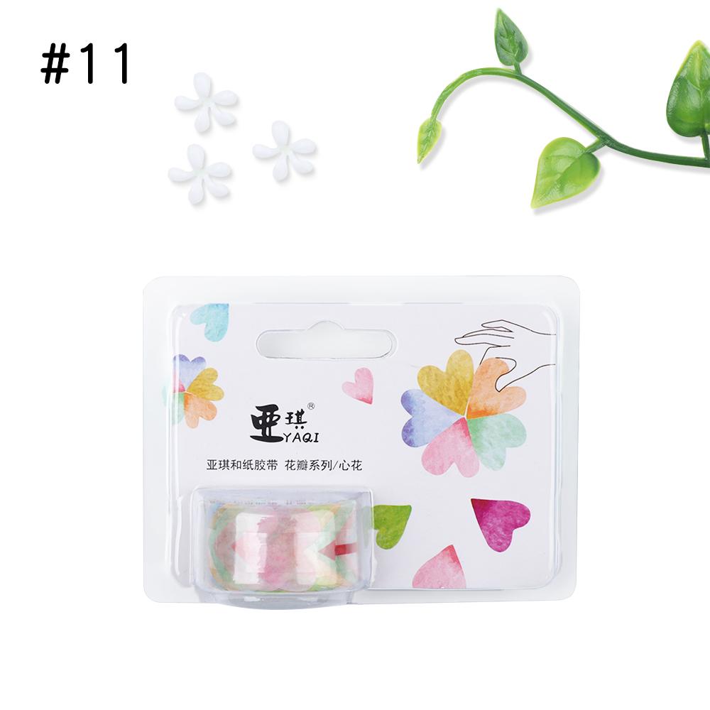 200PCS Adhesive Sticker Stylish Flower Petals Tape Scrapbooking Sticky Paper Masking Tape