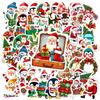 1set Cute Christmas Stickers Merry Christmas Santa Claus Elk Stationery Sticker For Luggage Laptop Suitcase Xmas Graffiti Decals