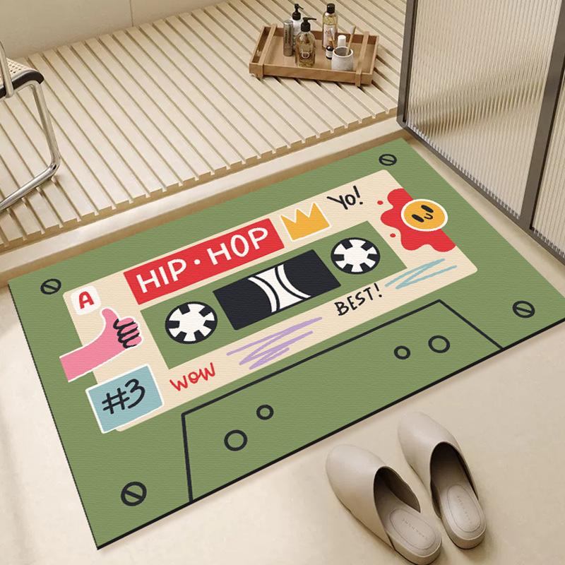 Cartoon Tape Mat Bathroom Absorbent Mat Diatom Mud Toilet Toilet Door Non-slip Mat Door Carpet