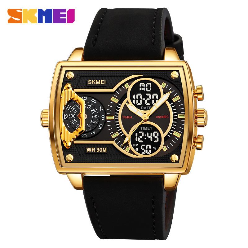 Shikemei Men's Multi-Time Zone Luminous Waterproof Dual-Movement Watch