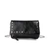New Rivet Retro Fashion Lady's Handbag Black Saddle Bag Street Motorcycle Crossbody Bag Multi-compartment Chain Small Flip Bag