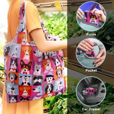 12/10 Peças Sacolas de Compras Reutilizáveis Grande Capacidade Sacolas Ecológicas Dobráveis Sacolas de Ombro para Compras Laváveis à Máquina