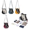 PU Leather Crossbody Bag in Guitar Shape Student Shoulder Bags Adjustable Strap for School Rehearsals and Performances