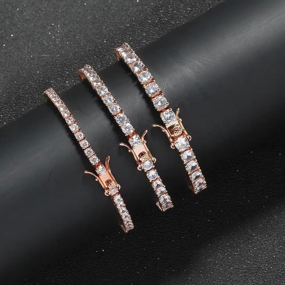 Luxury Colorful Rhinestone Bangle Waterproof Women's Hand Bracelet Zircon Crystal Bracelet  Lover