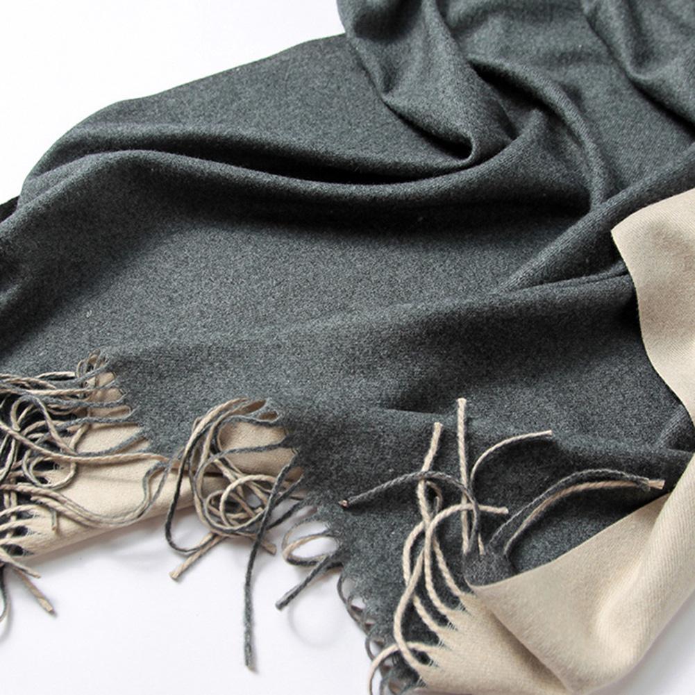 Women Girls Classic Double Side Solid Color Cashmere Shawl Long Warm Scarf for Winter Fall