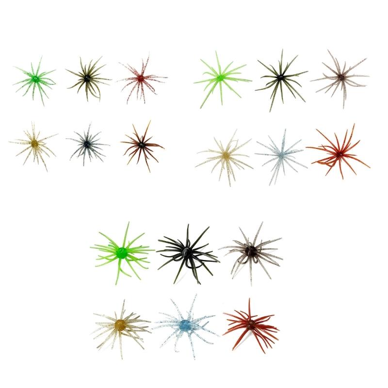 6PCS/Lot Elastic Floating Lures Baits Shaped Like Sea Urchins With Build In Flash For Biggest Visibilities Underwater