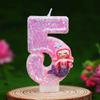 Birthday Number Candle 0-9 for Cake Decoration Children Party Supplies Baking Accessories Glitter Detail Design with Mermaid Figurine