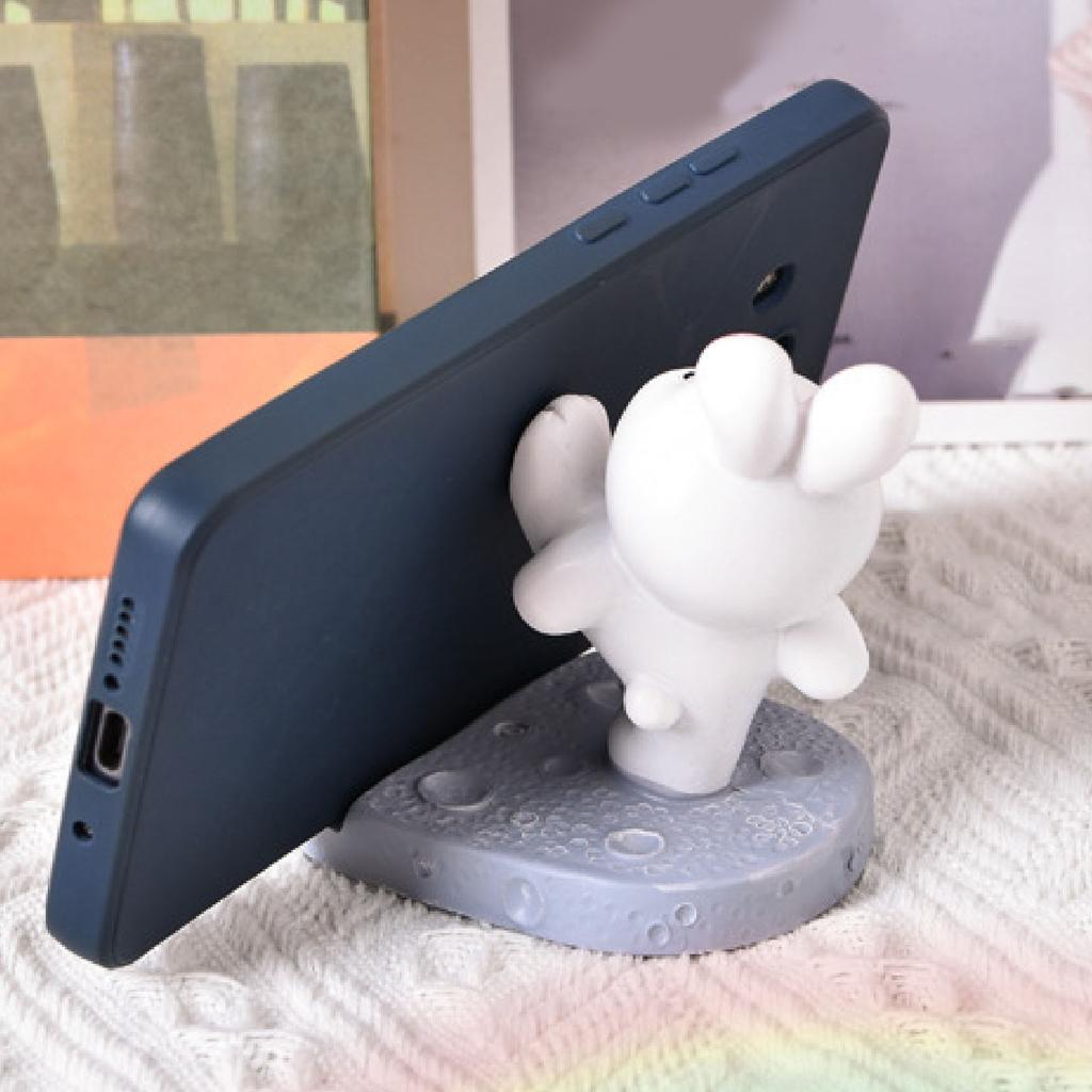 Cute   Cell Phone Stand Cartoon Resin Bunny Phone Holder Desk for Student Room Decoration