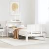 VidaXL Bed Frame with Headboard Without Mattress White 90x200 Cm 3306081
