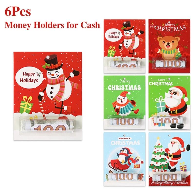 Christmas Santa Money Holder Greeting Card Practical Cash Gift Solution for Christmas Present Exchanging