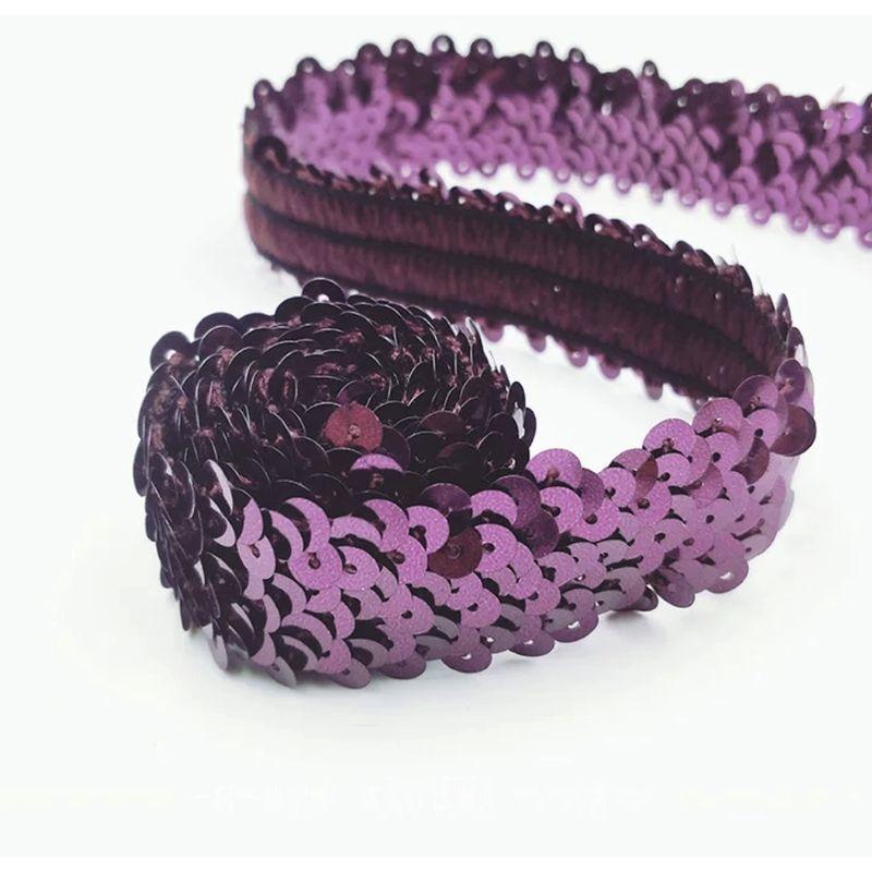 

Children s Day Kindergarten Festival Performance European and American Fashion Sequin 2.5cm Elastic Bracelet Wristband Hand Accessory Wine Red