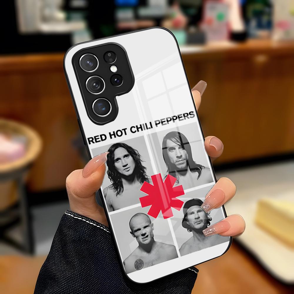 

R-Red Hot Chili Peppers Phone Case For Samsung S26 S25 Plus S20 S20 Plus S22 Ultra S23 FE S21 Plus S21 Ultra Glass Cover Samsung S22 Ultra
