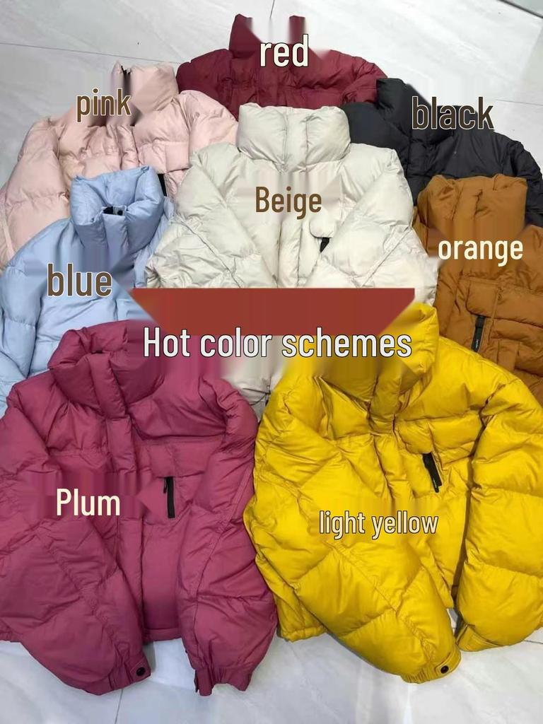 Women's 2025 Korean Style Stand Collar Thick Puffer Jacket - Petite & Stylish