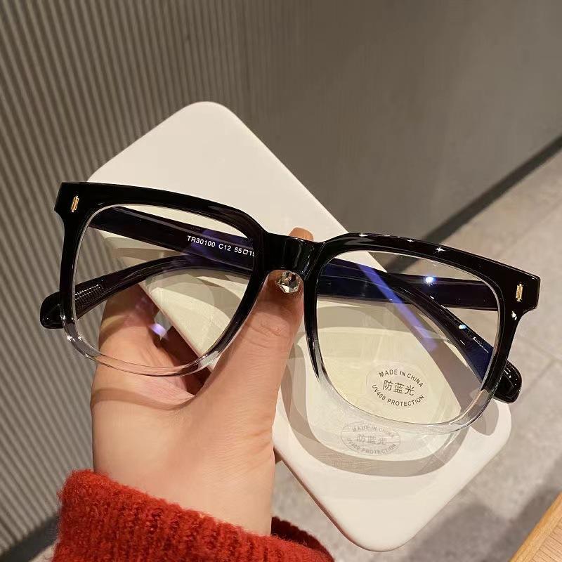 Retro Black Frame Frosted Large Frame Myopia Glasses Oversized Anti-blue Light Near Sight Eyewear Women Men Optical Eyeglasses