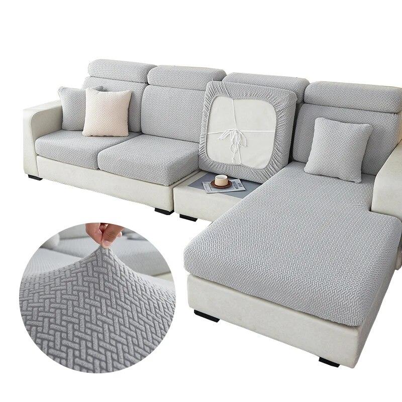 1pc jacquard plush sofa cushion cover, chalse long cover, back cushion slipcover ,stretch protector for 1/2/3/4 seat couch cover