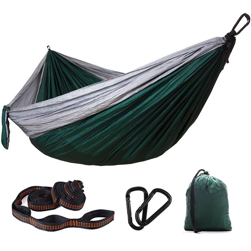 Double Camping Hammock 300x200cm Ultra Light Parachute Nylon with Tree Straps Portable Outdoor Hammock