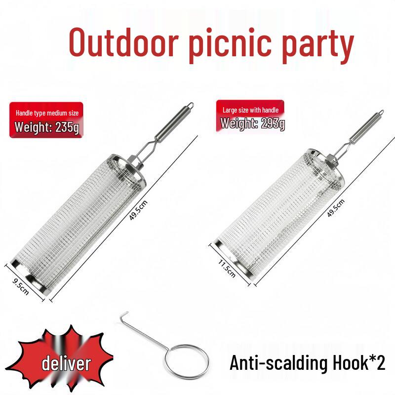 Portable Rolling Grill Basket Set