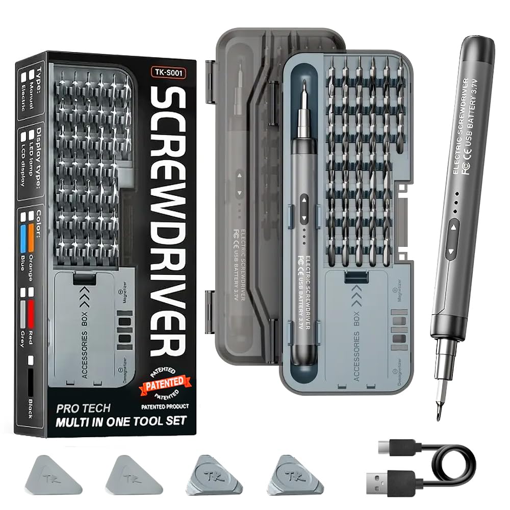 Electric Precision Screwdriver Electric and 3 Cordless with for and Precision Instrument DIY Repair Tool Disassembly Storage Case Included 46-in-1