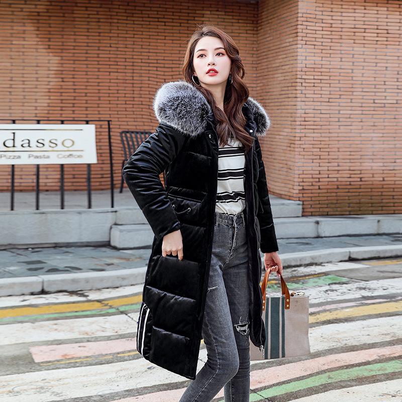 Medium and Long Winter Knee Jacket Padded Jacket, New Korean Version Slim-fitting Thickened Padded Jacket