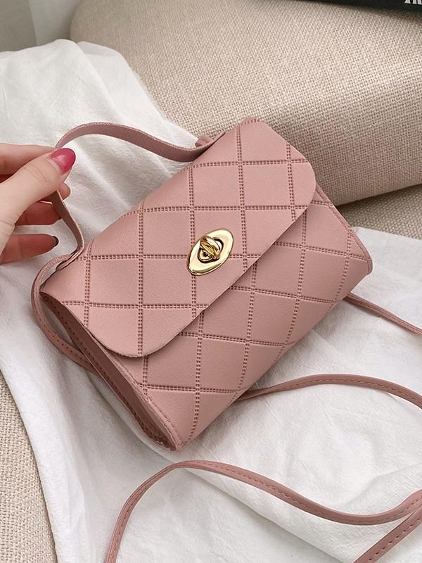 Korean Style Diamond Stripe Women's Crossbody Square Bag