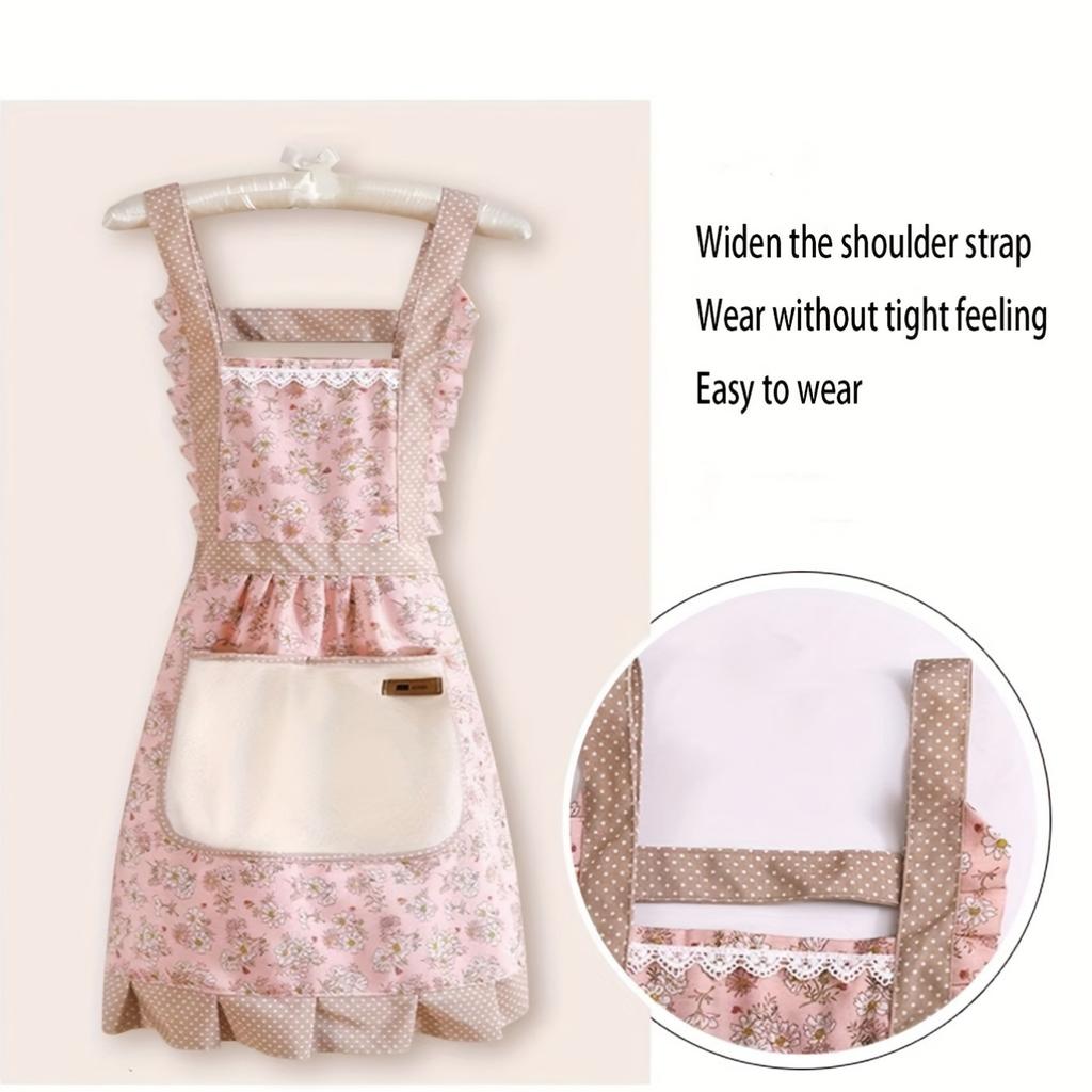 Floral Design Canvas Apron - 1pc, 2pcs with Adjustable Straps, Breathable Fabric, Perfect for Chefs And Waiters