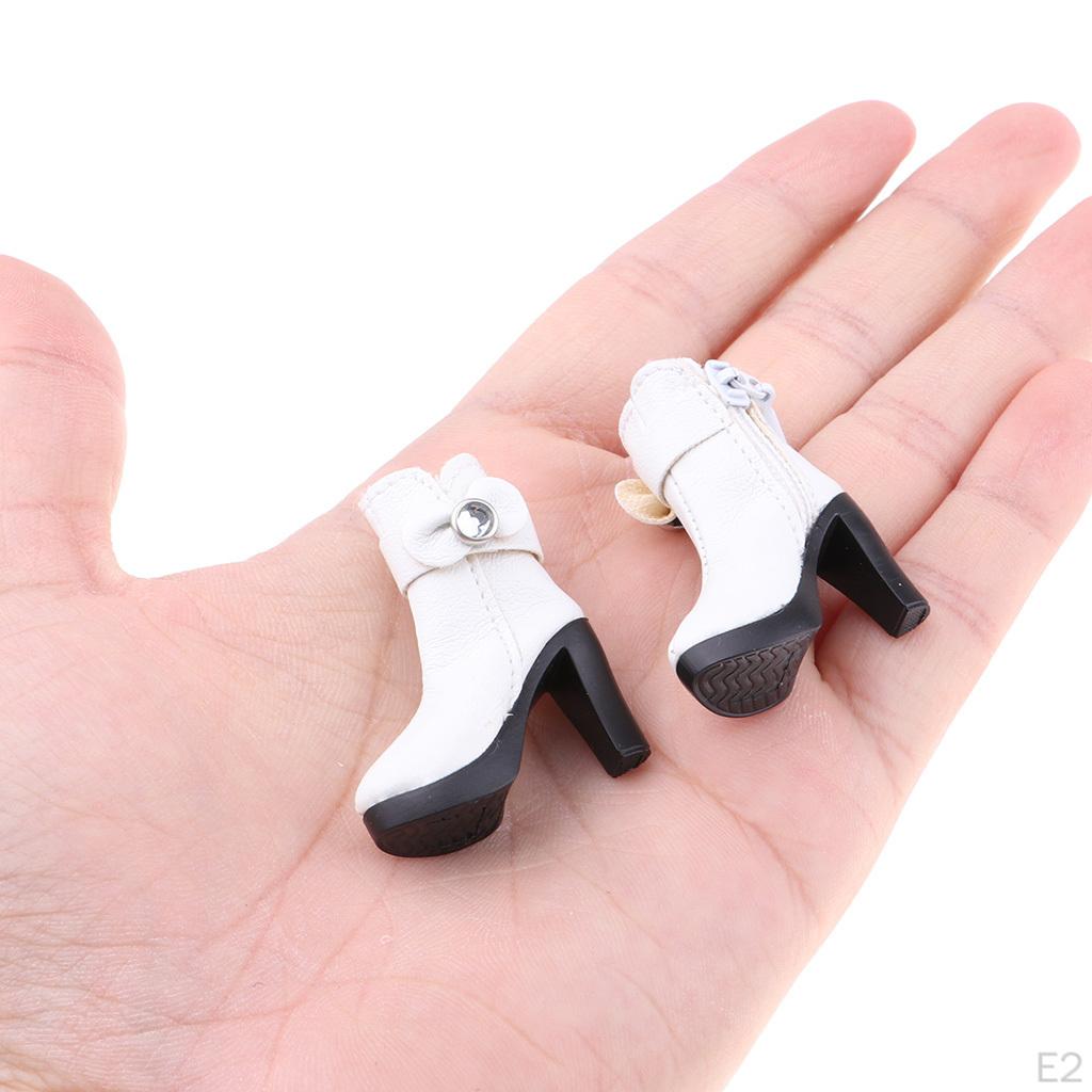 1/6 Ankle Boot Bowknot Shoes Artificial Leather For 12'' Action Figures Body