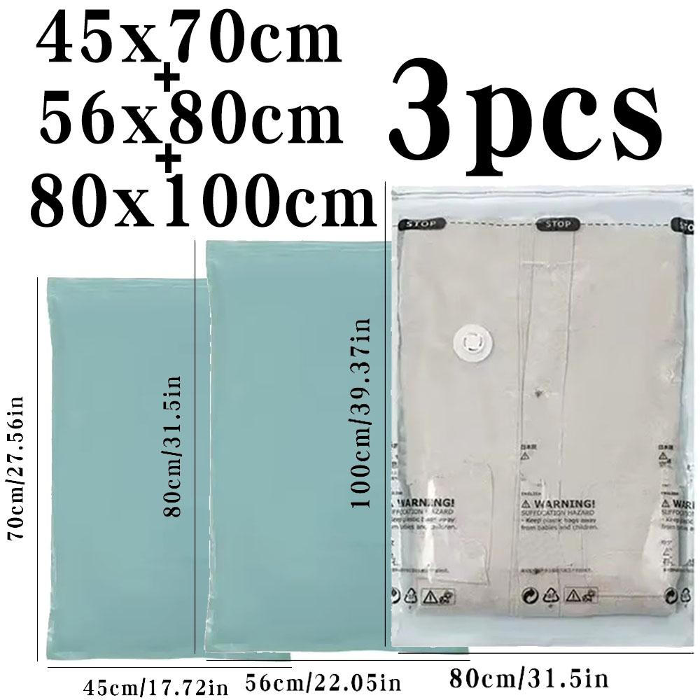 No Need Pump Vacuum Large Plastic Storage Bags Storing Clothes Blankets Reusable Compression Empty Bag Travel Accessories