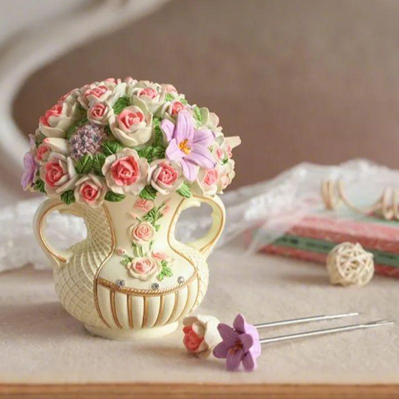 Elegant Stainless Steel & Ceramic Fruit Fork Set