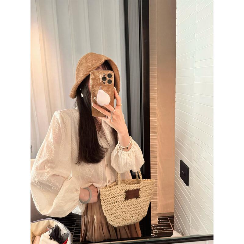 JK&JS Women s Embroidered Pure Cotton White Shirt M