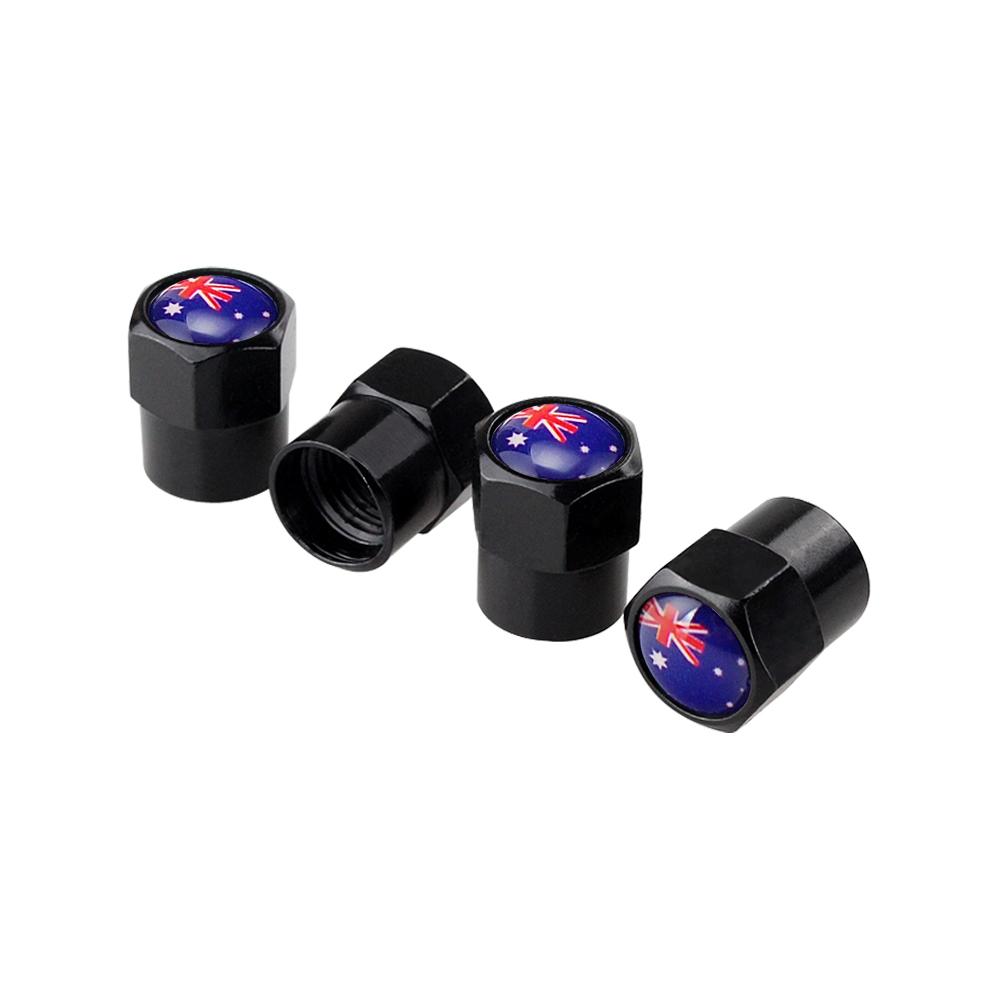 4PCS Australia Flag Car Wheel Tire Valve Caps Tyre Stem For Mazda Volkswagen Ford MG Skoda Toyota BMWi Hyundai Kia Tesla Subaru