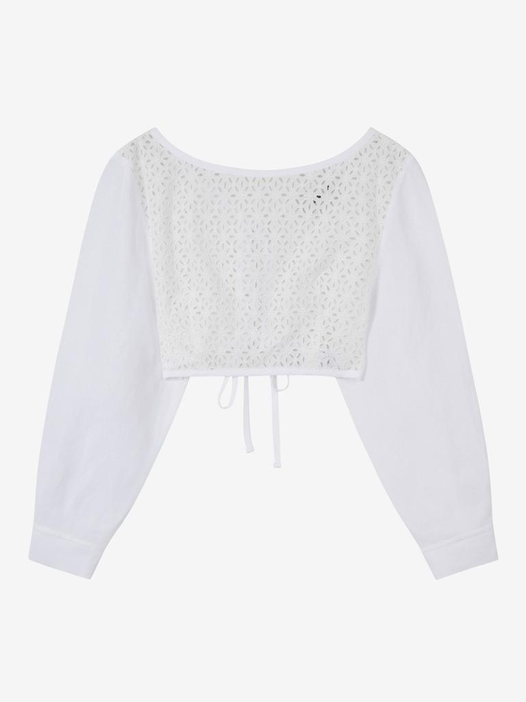 Luvm Punching Open Back Blouse_White