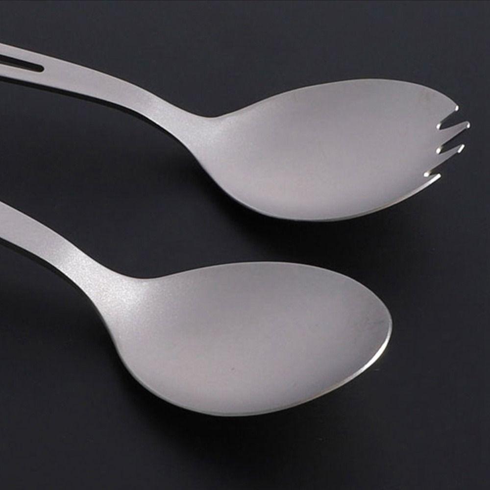 Long Handle Titanium Spoon Environmental Light Titanium Cookware Outdoor Camping Fork  Outdoor Tool