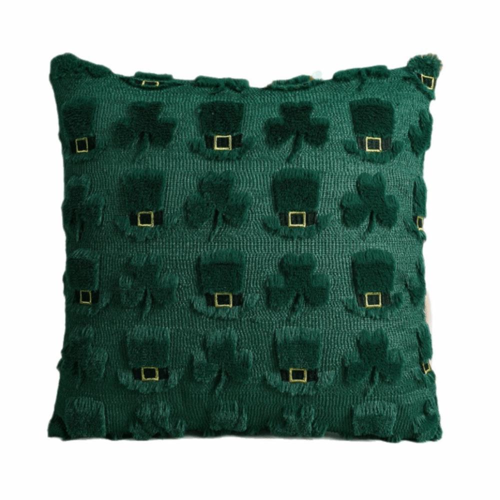 Soft Plush Throw Pillowcase Green Shamrock Sofa Cushion Covers Pillow Cover  for St Patricks Day