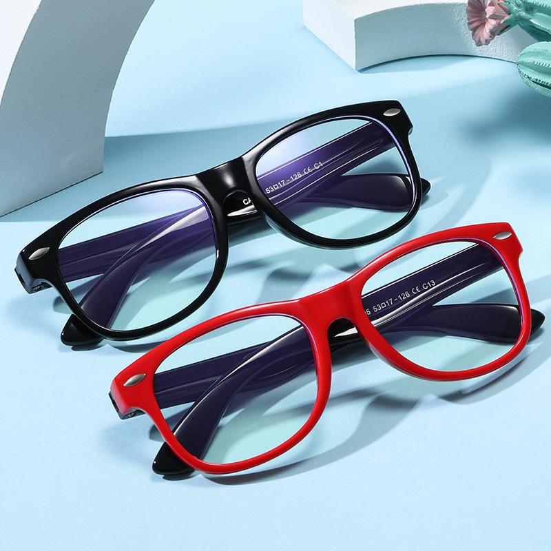 Anti Blue Light Kids Glasses Children Square Optical Eyeware Boy Girls Square Computer Transparent Eyeglasses Silicone Frame