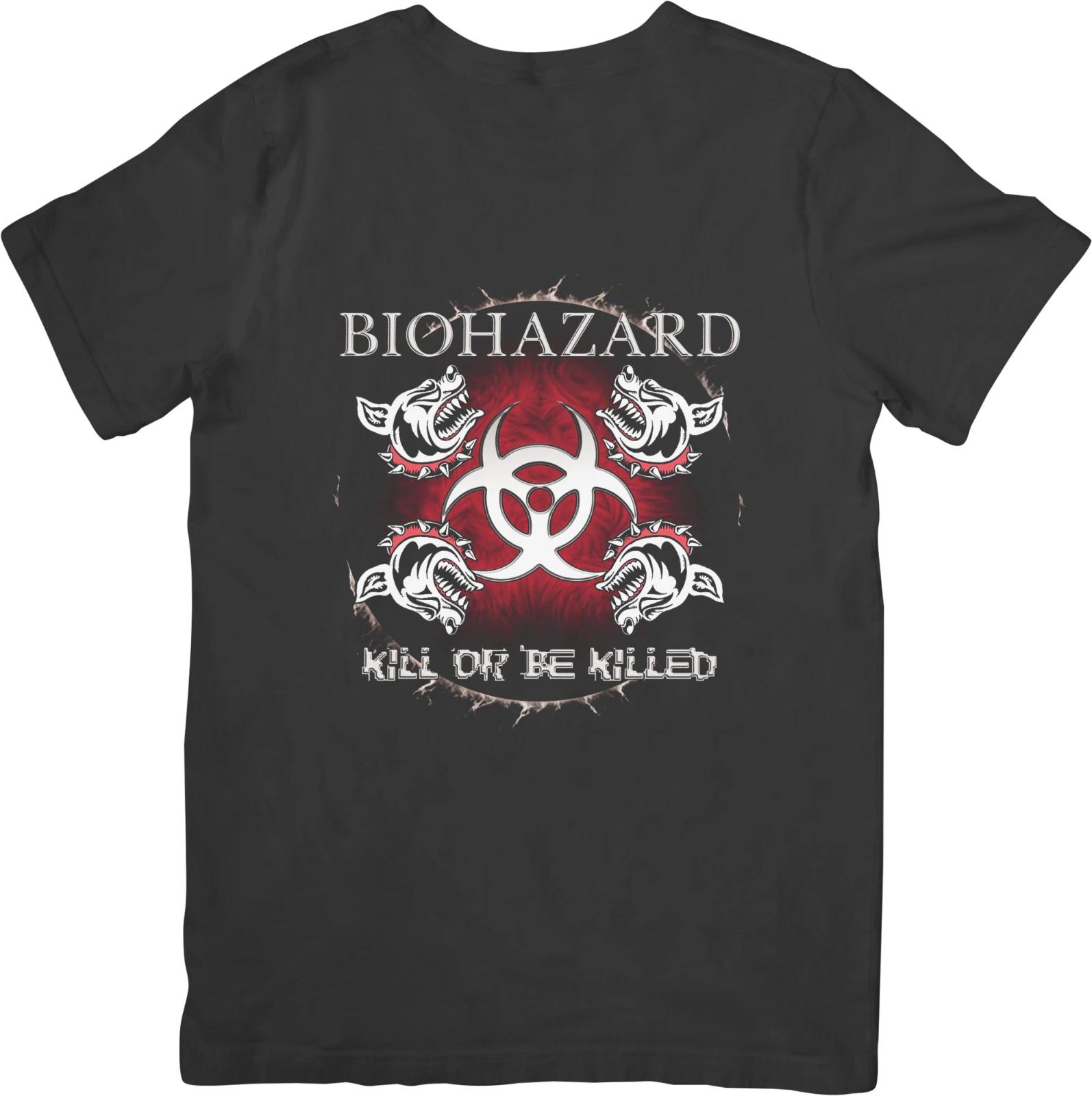 Biohazard Рок-музыка Унисекс Посадка для Мужчин и Женщин Качественная Хлопковая Футболка Черная M