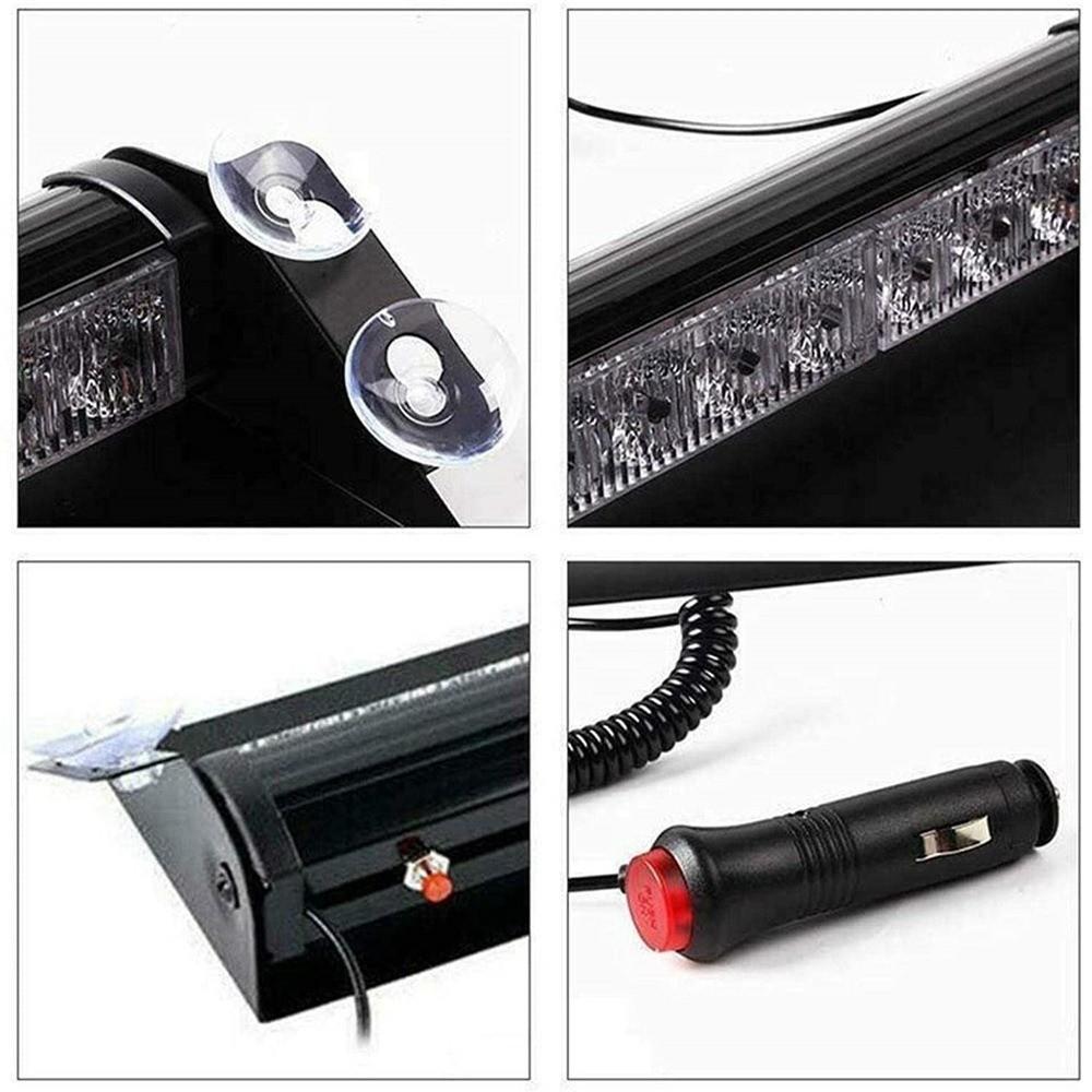 8 LED Strobe Light Suction Cup Mount Safety Light Bar Bright Warning Light for Car Truck Vehicle