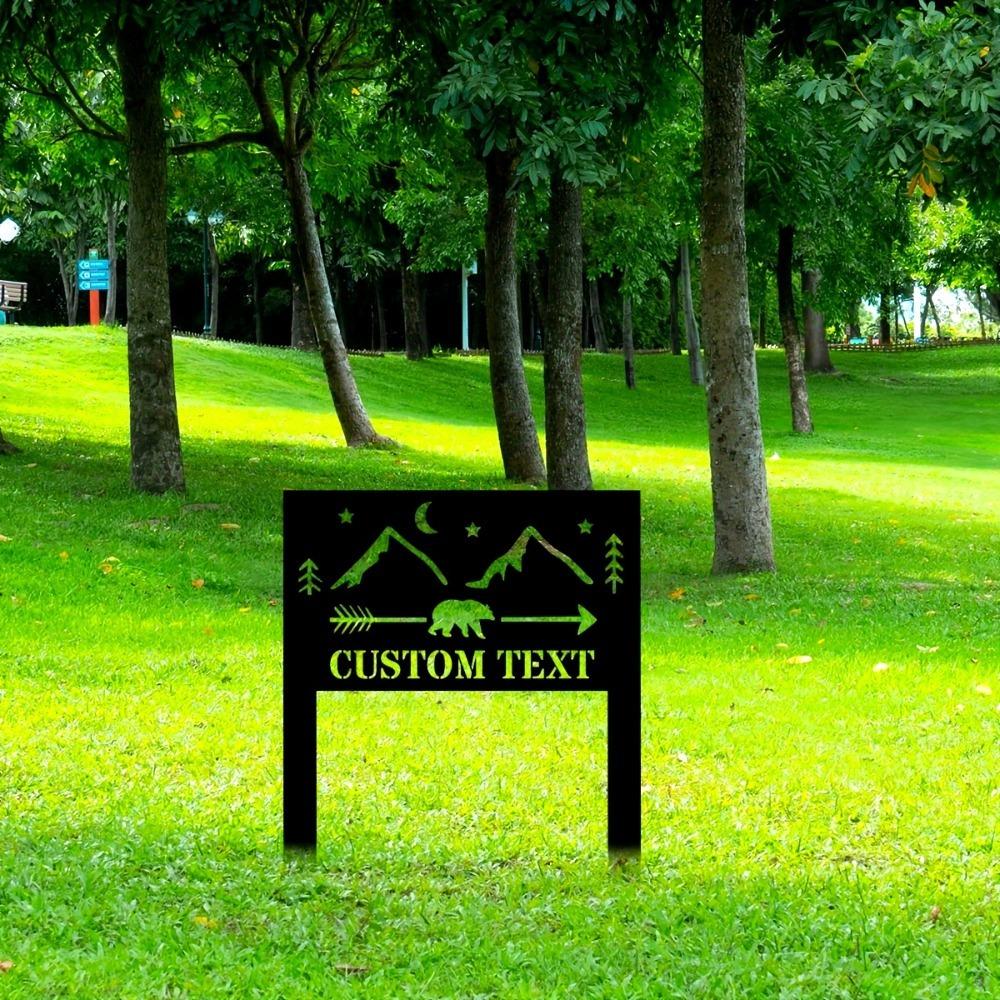 Elegant Custom Metal Garden Stakes Personalized Lawn Address Sign Outdoor Decor