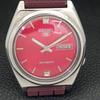 SEIKO 5 AUTOMATIC 7009A VINTAGE JAPAN MENS RED COLOR DIAL WATCH a701480-5 R206b-a701480