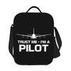 Vertrau mir ich bin Pilot Isolierte Lunchtasche für Flugzeug Fliegen Flugzeug Luftfahrt Geschenk Kühlbox Thermische Lunch-Tragetasche Büro Arbeit Schule