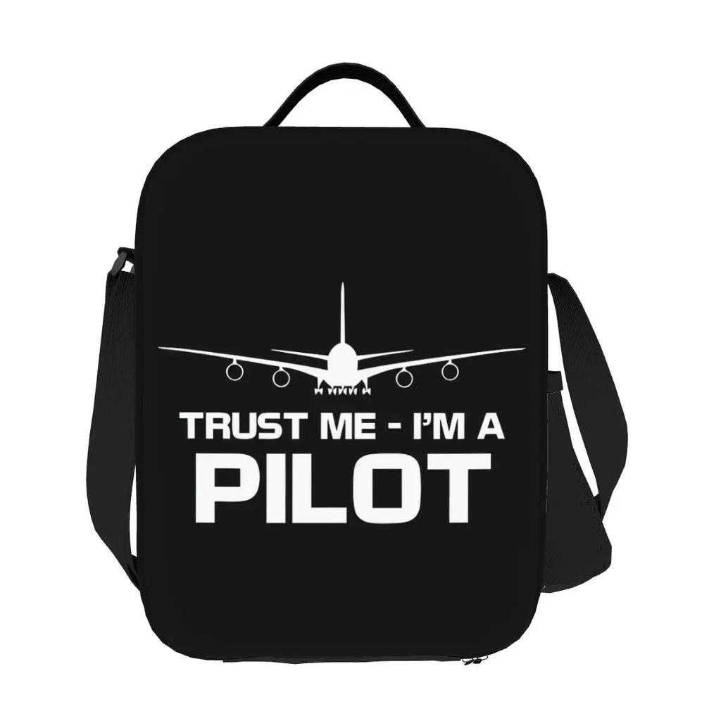 Trust Me IM A Pilot Insulated Lunch Bag for Plane Flying Aeroplane Aviation Gift Cooler Thermal Lunch Tote Office Work School